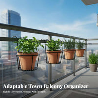 Railing Planter Rack Wide bracket Design Plant Holder long-finaling for Fence, Homeowners