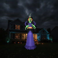Giant Halloween Inflatable Witch Outdoor Halloween Inflatable Decoration with LED Lights Lighted Spooky for Homeowners