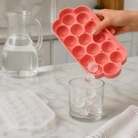 Silicone Billiard Ball Ice Cube Tray with Press-Type Storage Box, 16-Grid Large Capacity