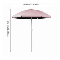 2m Tilting Market Umbrella Foldable Outdoor Market Umbrella Compact Folded Length Parasol Cover