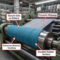 Rubber Granular Roller Tape, Anti-Slip Surface, Wear-Resistant, for Wrapping Machines, 4cm & 5cm Wide, Blue, Yellow, Dark Blue