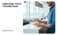 Portable Zippered Travel Pouch Lightweight Small Document Organizer Bag Compact Design for Students, Men, Business Trips, Airports, Vacation