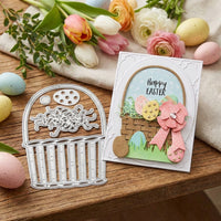Easter Basket Die Cut Carbon Steel Metal Craft Die Versatile DIY Paper Craft Template for Crafters, Home Crafting, Holiday Decoration, School Projects