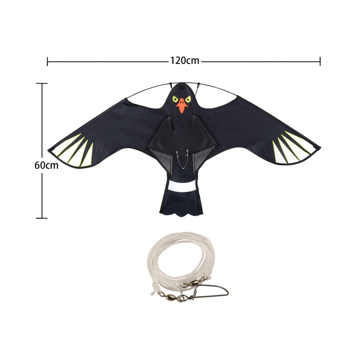 Lifelike Design Flying Hawk Kite Easy to Fly Bird Repellent Kite Highly Effective Scarecrow for Gardeners