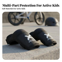 4 Pieces Shock Protection Kids Knee and Elbow Pad Set Shock Absorbing children's Safety Gear Set Adjustable Straps for Girls, Beginners