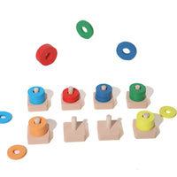 Wooden Color Sorting Column Toy for Kids, Montessori Educational Toy