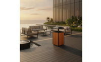 Outdoor Trash Bin Weatherproof Litter Bin with Inner Bucket Heavy-Duty Trash Can with Removable Inner Bucket for Property Managers