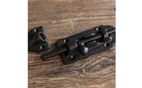 Sliding Bolt Latch Cast Iron Sliding Latch with Strike Plate Rustic for Homeowners