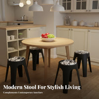 Modern Minimalist Design M-Shaped Leg Stool Stackable Design Household Furniture Thickened & Sturdy Low Seat Waterproof Surface for Adults, Homeowners, Students, Dining Room, Bedroom, Entryway