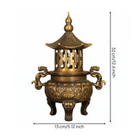Brass Incense Burner Ornate Pagoda Incense Holder Traditional Chinese Home Decor for Altar