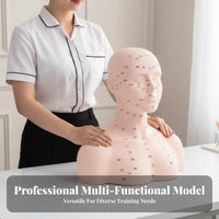 Multi-Function Massage Training Mannequin Reusable Acupoint Model Bust Long-Lasting for Students, Beginners