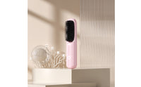 Rechargeable Cordless Hair Straightener Brush Portable Straightening Brush with Negative Ions Adjustable Temperature Frizz-Reducing for Travelers