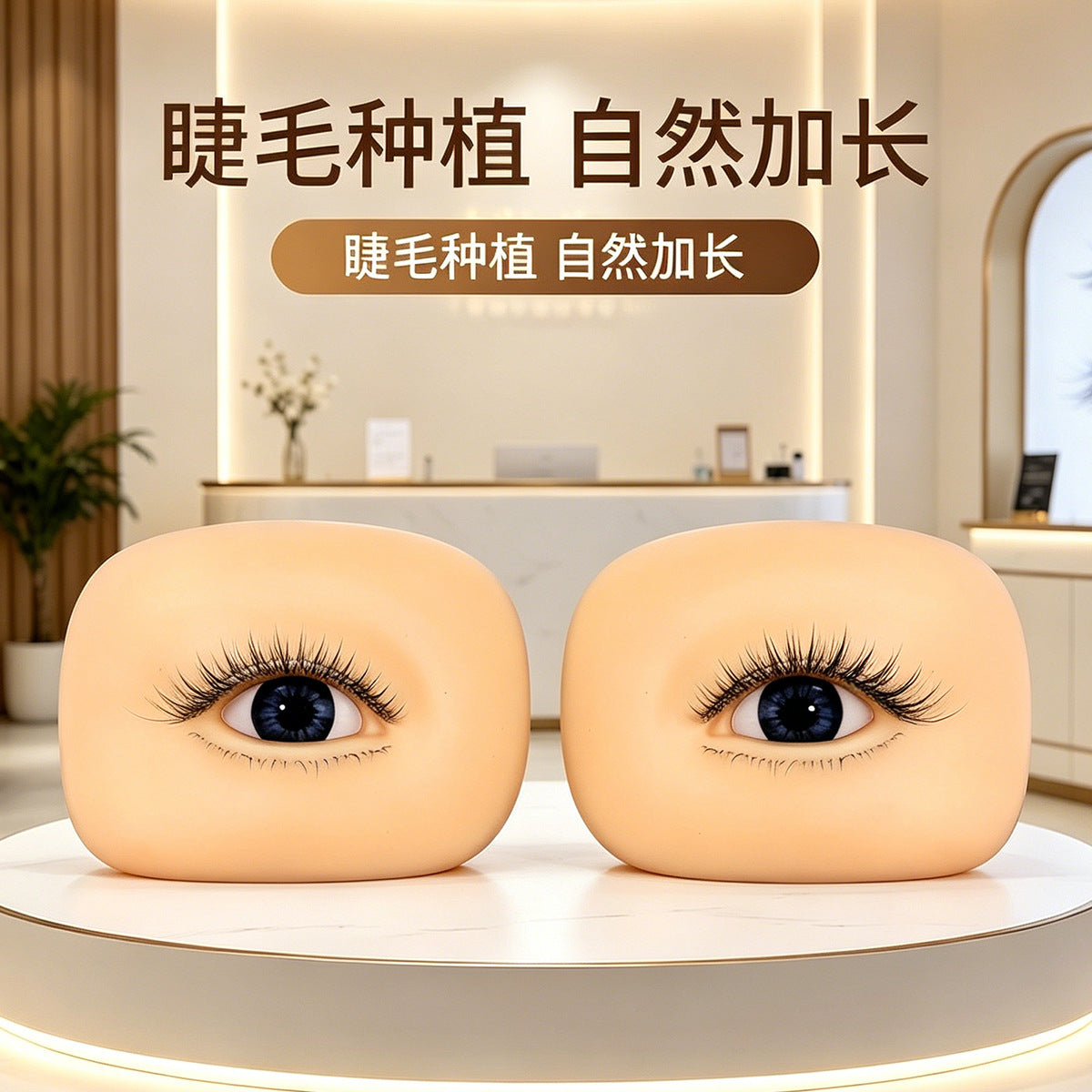 Reusable Eyelash Practice Tool with Liftable Eyelids, Single and Double Tweezers, Three-Layer Lashes, Silicone Head Model for Beginners