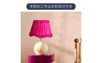 Pleated Ruffled Lampshade Gauzy-Like Pink Textile Lampshade Easy to Install Home Decor