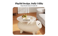 Cute Design Pig Shaped Side Table Multi-Functional Cartoon Pig End Table Space Saving Creature Storage Ottoman Stable Load-Bearing for Families, Toddlers, Living Room, Bedroom, Playroom, Nursery