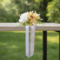 Lightweight Artificial Flower Decoration Hanging Flower Ornament with Ribbon Colorful Artificial Flowers Soft for Car Mirror, Chair Back, Weddings