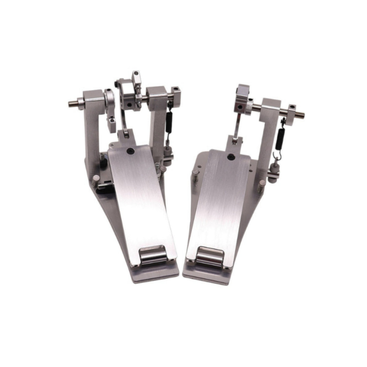 Double Pedal with Twin Beaters Metal Double Bass Drum Pedal Brushed for Drummers, Beginners, Home Practice