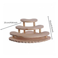 Corner Display Shelf Sturdy Construction 3-Tier Wooden Display Stand Large Capacity Fan-Shaped Organizer Rack for Vanity, Dresser