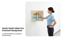 Wall-Mounted Key Cabinet Color-Coded Tags Wall-Mounted Key Organizer Space-Saving Design Lockable Container for Hotel Warehouse, School, Garage