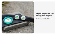 Includes Storage Case Glueless Bike Tire Repair Kit Easy to Use Self Puncture Repair Piece Long-Lasting Materials for Mountain Bikers