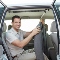 Easy Installation Telescopic Car Clothes Bar No-Drill Car Interior Clothes Hanging Non-Slip Grip Backseat Garment Bar Heavy Duty for Travelers, Sales Professionals, Camping