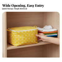 Foldable Design Lidded textile container with Handles Lidded textile Container Stackable Organizing Box debrisresistant for Home Organizers, Apartment Dwellers, Dormitory, Dorm Room, Bedroom, Playroom