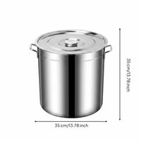 Commercial Soup Stewing Pot Thickened Bottom Stainless Steel Pot with Lid Multi-Functional Heavy Duty Stockpot for Restaurant