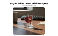 2D Cat Desk Ornament Rotating Cat Display 360 Rotating Desk Toy for Office