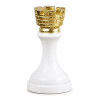 Decorative Chess Piece Figurine with Gold Accents Elegant Chess Figurine with Gold Crown Sculptural Stable for Collectors