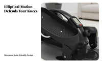 Adjustable Resistance Mini Elliptical Machine Compact Design Portable Stepper Machine Low Effect Mini Elliptical Leg Exerciser Use Sitting or Standing for Seniors, Office Workers