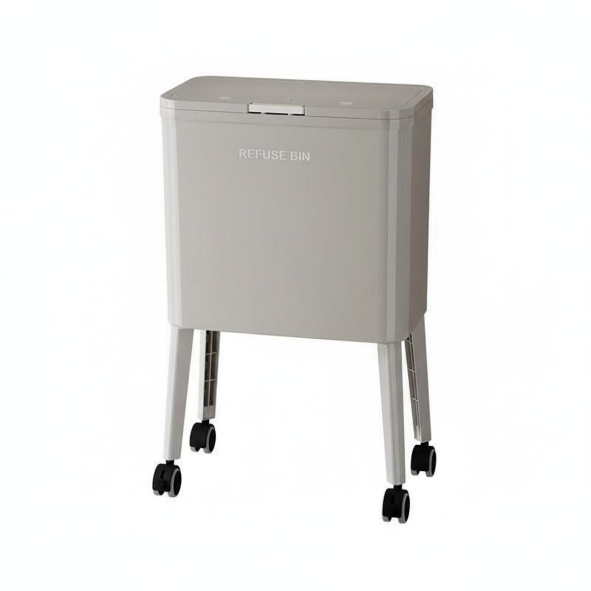 High-Footed Trash Can No-Bend Design Kitchen Trash Can with Wheels Rolling Waste Sorting Bin Large Capacity Rolling Sorting Bin