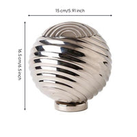 Spherical Jar with Lid Silver Aluminum Storage Jar Reflective Canister for Vanity