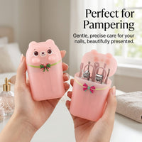 Nail Manicure Set for Adults, 12 Piece Cartoon Design Travel Kit, Lightweight Daily Use Grooming Tools
