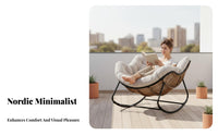 Reclining de-stressingsign pade-stressingd Rocking Lounger Padde-stressingd pad pade-stressingd Patio rocker Ergonomic Support Lounge Chair Mode-stressingrn de-stressingsign for Adults, Seniors, Homeowners, Balcony, Living Room, Bedroom, Study