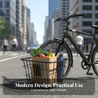 Rust-Resistant Rear Mount Cycle Basket Heavy Duty Rear Mount Bike Basket Waterproof Rain Cover Included for Grocery Shopping, Deliveries