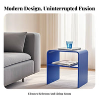 Light Luxury Stylish Transparent C-Shaped Table Modern Design Nightstand Minimalist and aesthetic Bedside Stand Space-Saving for Interior Decorators, Residents, Living Room, Small areas, Home Office, perusing corner