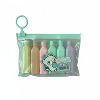 Mini Cartoon Highlighter Pen Set, Creative DIY Marker, Cute Fluorescent Stationery for Students