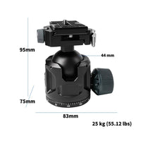 Panoramic Ball Head Unit Slot Design Base Ball Head Heavy Duty Camera Accessory for Photography