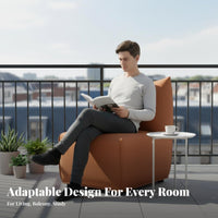 Minimalist design Upholstered Single Sofa space-saving Size cumulusShaped Armchair Easy-to-Clean Fabric Indoor Furniture Creative stand apartline for Small Apartment Dwellers, Design aficionados, Living Room, Balcony, Bedroom, perusing Corner