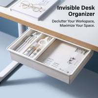 Desk Storage Drawer Organizer with Movable Divider, Self Under Drawers for Office Slide Out Tray for Workspace Organization