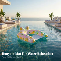 With Backrest U-Shaped Pool Buoy Thickened PVC Strawberry Pool Buoy Fruit Print for Swimmers, Teenagers, Beach, Summer Vacation, Ocean