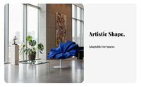Nordic Inspired blossomsupport rotating Seat Minimalist Aesthetic Upholstered rotating Armchair Artistic Statement Piece Lounge Chair Ergonomic Design for Interior Designers, Homeowners, Hotel Lobby, Showroom, Living Room, Office Reception