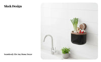 Reusable No Drill Hanging Basket Wide Opening Suction Cup Storage Box for Apartment Dwellers, Home Cooks, Refrigerator Side, Bathroom