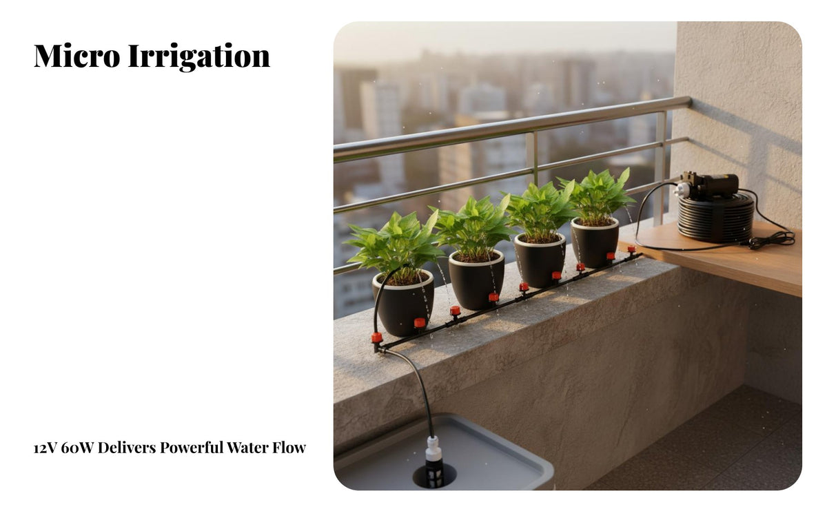 Drip Irrigation Kit Cooling Function Micro Pump Irrigation Kit Water Saving Automatic Plant Waterer for Gardeners, Homeowners, Greenhouse, Patio, Lawn
