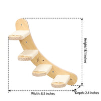Cat Climbing Wall with Wooden Shelf and Perch, Modern Frame Including House and Pad, Indoor Furniture for Large Cats and Kittens