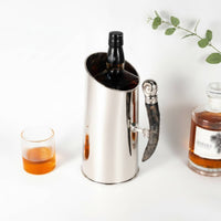 Ice Bucket with Handle Stainless Steel Ice Bucket Cylindrical Vessel for Decorators, Tabletop