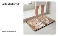 Non-Slip Quick-Dry Bath Mat Easy to Clean Absorbent Shower Rug Long-Lasting Bathroom Accessory Soft and Comfortable for Seniors, Families, Restroom, Toilet Area, in Front of Sink, Entryway