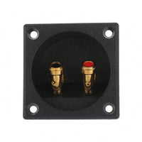 Binding Posts Speaker Terminal Plate Black Square Speaker Terminal Recessed Audio Hardware Mounting Holes for Installation