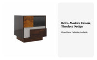Retro design Nightstand with Drawers and Shelf middleera Modern Design Single-Drawer End Table with Shelf Nordic Aesthetic Bedside Cabinet Tapered Legs for Homeowners, Students, Guest Room, Office, Hallway, Nursery