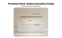 Simple Reception Desk Baked Varnish Finish Retail Checkout Counter Minimalist Grooming Studio Front Desk for Receptionists, Retailers, Spa, Studio
